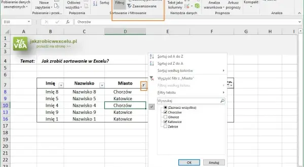 Jak założyć filtr w Excelu i szybko uporządkować dane