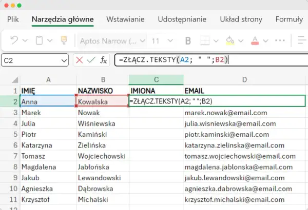 Jak łatwo podzielić tekst na kolumny w Excelu i uniknąć błędów